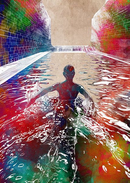 Swimming sport art 6  #swimmer #sport by JBJart Justyna Jaszke