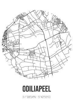 Odiliapeel (Noord-Brabant) | Landkaart | Zwart-wit van Stad & Wand