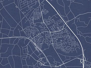 Carte de Boxtel en bleu royal sur Map Art Studio