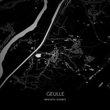 Zwart-witte landkaart van Geulle, Limburg. van Rezona
