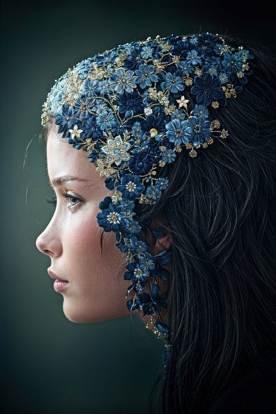 image spirituelle femme avec des fleurs par Egon Zitter