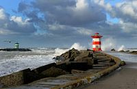 Storm aan zee.