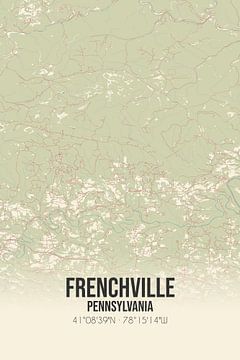 Vintage landkaart van Frenchville (Pennsylvania), USA. van Rezona
