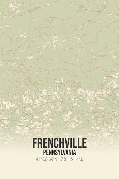 Vintage map of Frenchville (Pennsylvania), USA. by Prints of Place