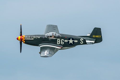 Old Crow!North American P-51B Mustang in actie tijdens Thunder over Michigan Airshow.