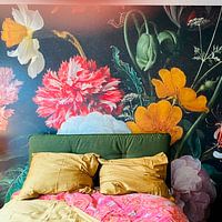 Klantfoto: Stilleven met bloemen in een glazen vaas, Jan Davidsz. de Heem, als behang