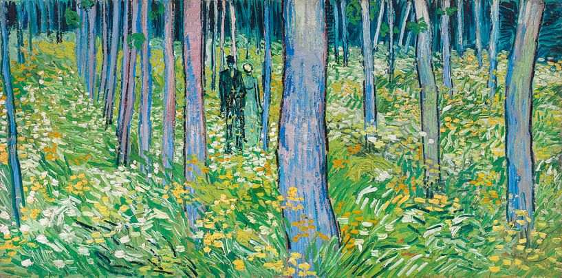 Vincent van Gogh. Twee figuren in kreupelhout op canvas, behang, poster en  meer
