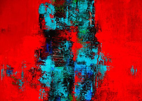 Turquoise sur rouge feu