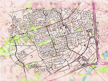 Kaart van Veldhoven in de stijl 'Soothing Spring' van Maporia