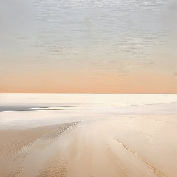 Beige Schilderij Whispering Meadows | Natuur van Blikvanger Schilderijen