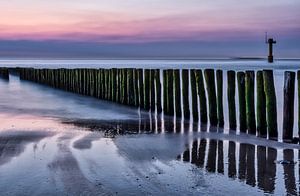 Zonsondergang strand Cadzand van Ellen Driesse