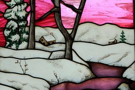 Berglandschaft in Glasmalerei von Antwan Janssen