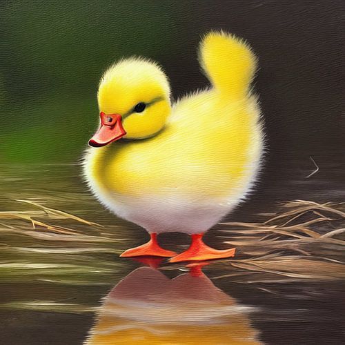 Cute duckling painting