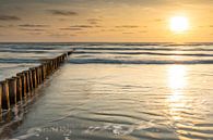 Coucher de soleil sur la plage d'Ameland par Ron Buist Aperçu