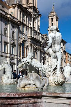 Rome - Fontana del Moro op Piazza Navona van t.ART