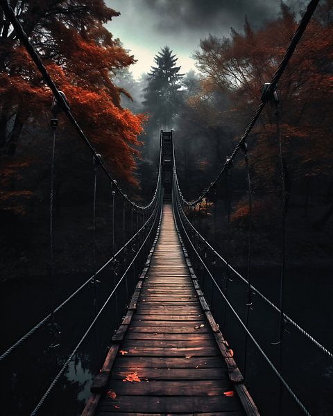 Uitzicht over de hangbrug van fernlichtsicht