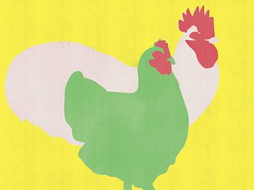 Colorful Rooster Silhouette by Little Dean