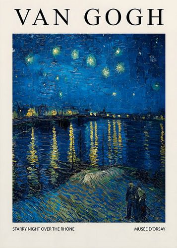 Impressionist Style Night Landscape Painting with Stars and Water
