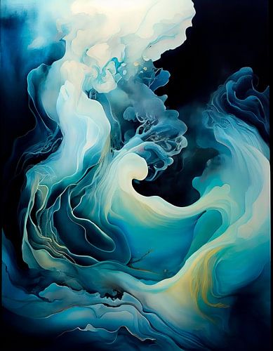 Abstract work with colourful organic shapes