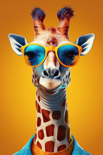 Giraffe with sunglasses by Jörg B. Schubert