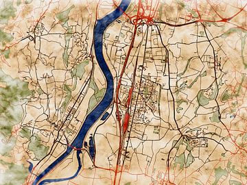 Map of Valence with the style 'Serene Summer' by Maporia