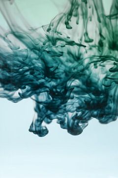 Groene inkt in water van Mixed media vector arts