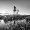 Leuchtturm Obereversand in schwarz-weiß von Manfred Voss, Schwarz-weiss Fotografie