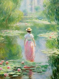 Herrin des Sees Gemälde - Mystische Artussage Kunstdruck | Fantasy Mythologie Wanddekoration von Mido