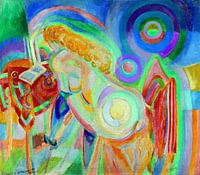 Robert Delaunay, Lesende nackte Frau, 1920