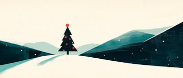 Kerstboom winter van Poster Art Shop