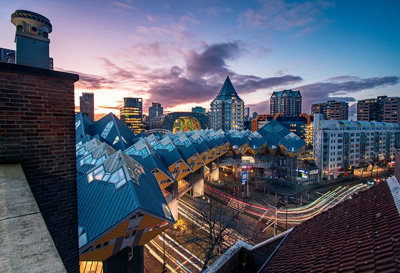 Coucher de soleil à Rotterdam par De Straatplaat