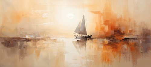Sailing vessel abstract Sailing boats by Wonderful Art