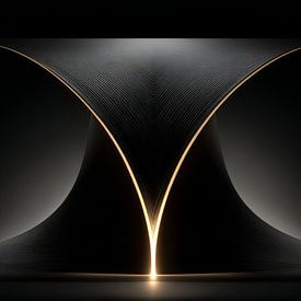 abstract black with soft gold by Gelissen Artworks