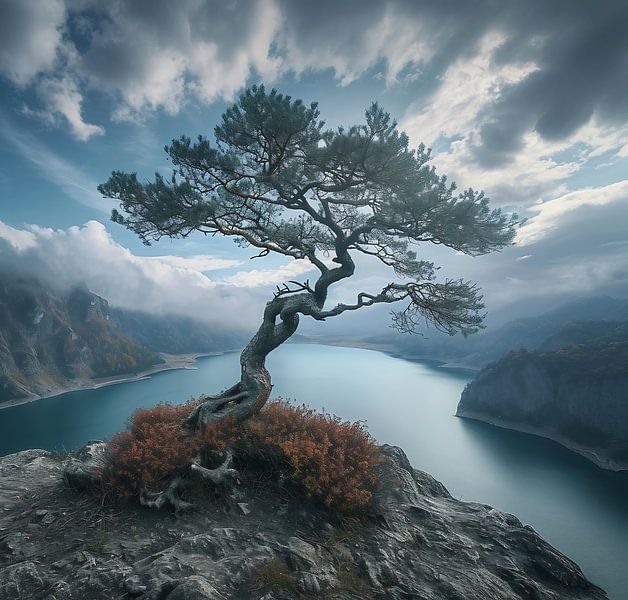 Einsamer Baum von fernlichtsicht