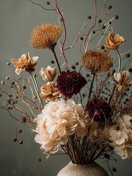 Blumenstrauß dunkelgraue Wand