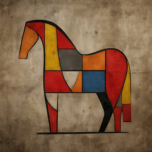 Abstract Paard in Geometrische Vormen