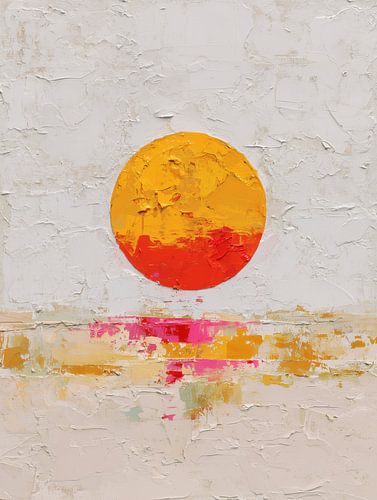 Golden Solstice | Minimalistisch Abstract met Textuur