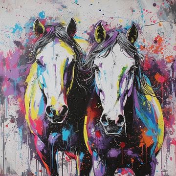cheval de ferme abstrait sur Gelissen Artworks