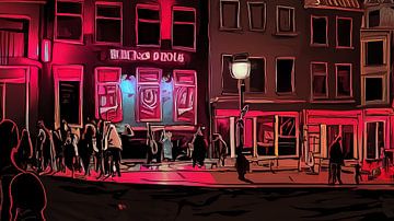 Le quartier rouge d'Amsterdam Peinture sur Anton de Zeeuw