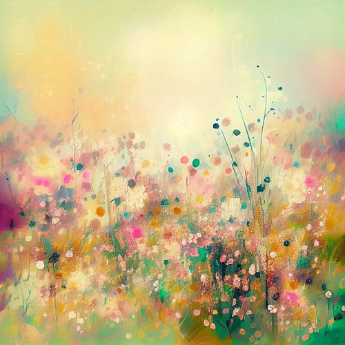 Champ de fleurs petites fleurs pastel