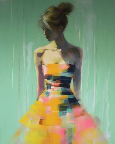 Modernes Porträt in Pastellfarben