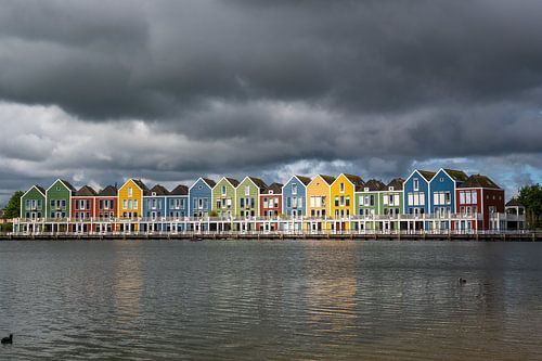 Gekleurde huizen bij de Rietplas in Houten