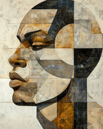Abstract Profile portrait in Earth tones