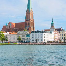 Bij de Pfaffenteich in Schwerin van Johann Pavelka