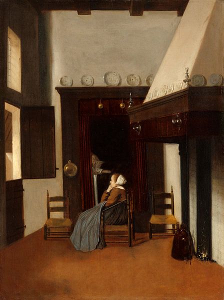 Young Woman in an Interior, Jacobus Vrel by Masterful Masters