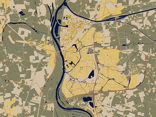 Carte de Zutphen dans le style de Gustav Klimt