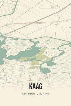 Vieille carte de Kaag (Hollande méridionale) sur Rezona