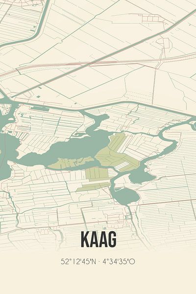 Vintage map of Kaag (South Holland) by Prints of Place