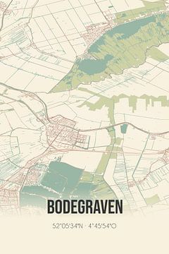 Vintage landkaart van Bodegraven (Zuid-Holland) van Rezona