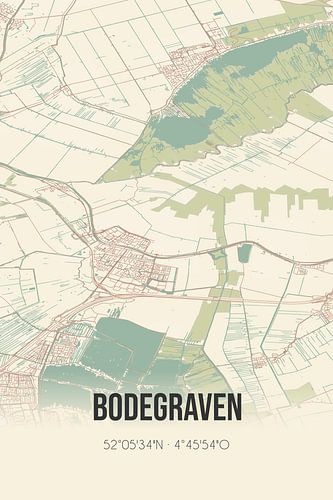 Vintage landkaart van Bodegraven (Zuid-Holland)